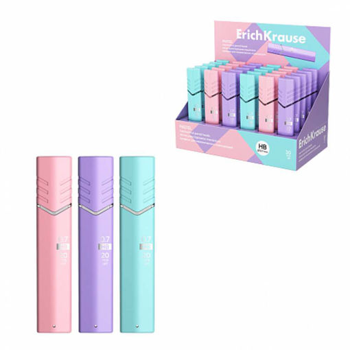 Picture of EK 0.7MM HB LEADS MECHANICAL PENCILS PASTEL 20 PCS